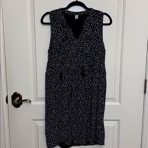 Dark Blue and Whit spotted pattern dress